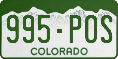 CO license plate 995POS