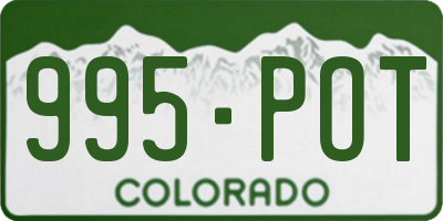 CO license plate 995POT