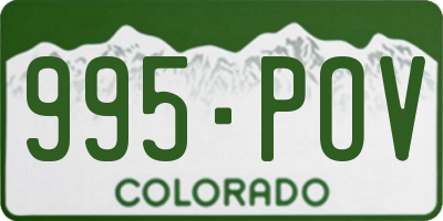 CO license plate 995POV