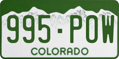 CO license plate 995POW