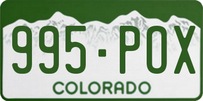 CO license plate 995POX