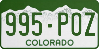 CO license plate 995POZ