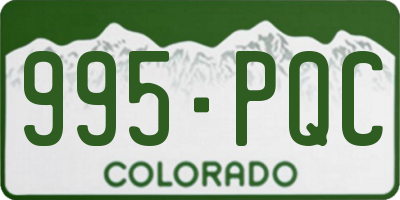 CO license plate 995PQC