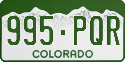 CO license plate 995PQR