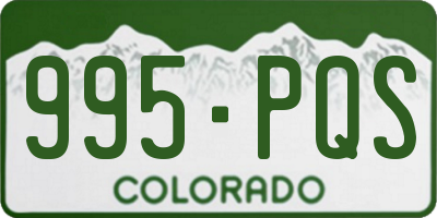 CO license plate 995PQS