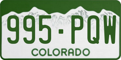 CO license plate 995PQW