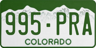 CO license plate 995PRA