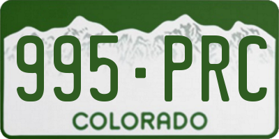 CO license plate 995PRC