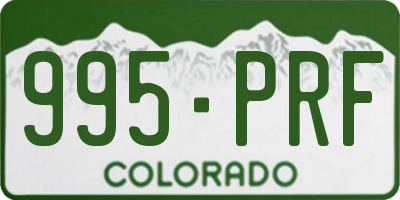 CO license plate 995PRF
