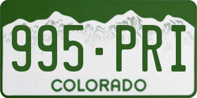 CO license plate 995PRI
