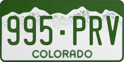 CO license plate 995PRV
