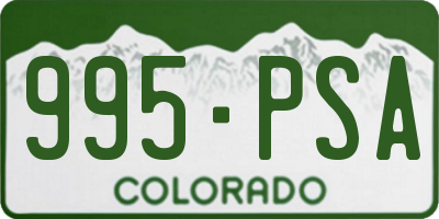 CO license plate 995PSA