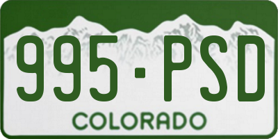 CO license plate 995PSD