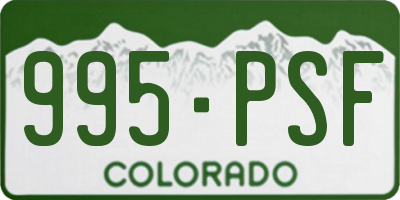 CO license plate 995PSF