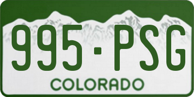CO license plate 995PSG