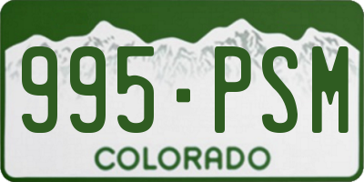 CO license plate 995PSM