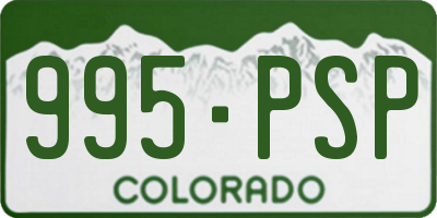 CO license plate 995PSP