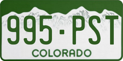 CO license plate 995PST