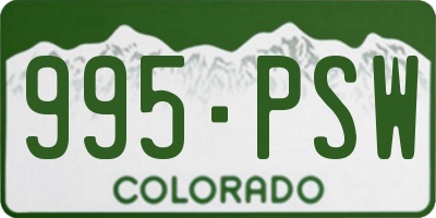 CO license plate 995PSW