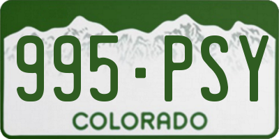 CO license plate 995PSY