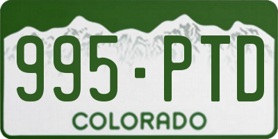 CO license plate 995PTD