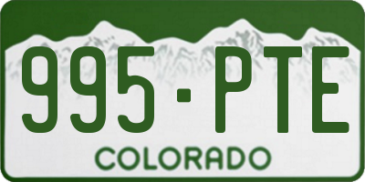 CO license plate 995PTE