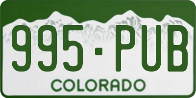 CO license plate 995PUB