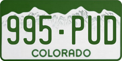 CO license plate 995PUD