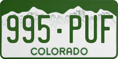 CO license plate 995PUF