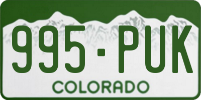 CO license plate 995PUK