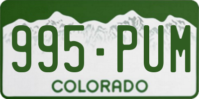 CO license plate 995PUM