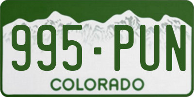 CO license plate 995PUN