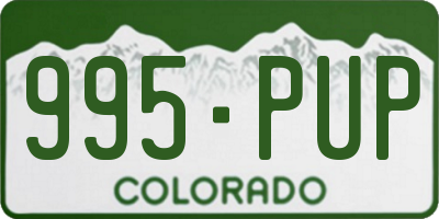 CO license plate 995PUP