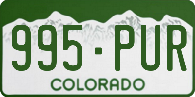 CO license plate 995PUR