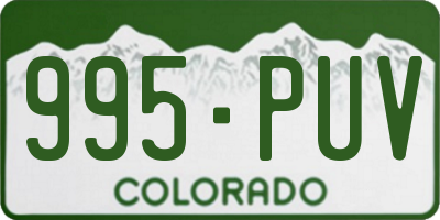 CO license plate 995PUV
