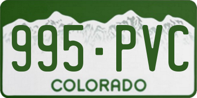 CO license plate 995PVC