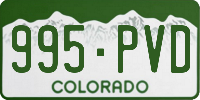 CO license plate 995PVD