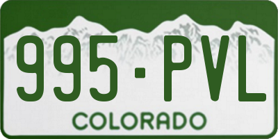 CO license plate 995PVL