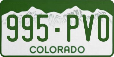 CO license plate 995PVO