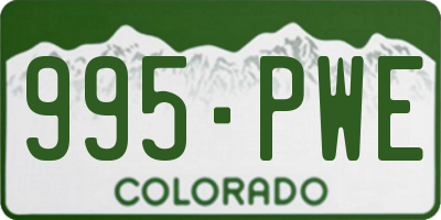 CO license plate 995PWE