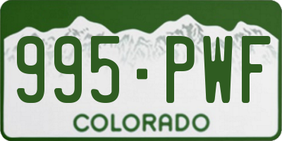 CO license plate 995PWF