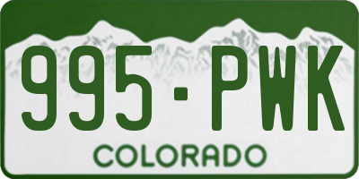 CO license plate 995PWK