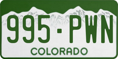CO license plate 995PWN