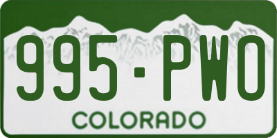 CO license plate 995PWO