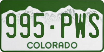 CO license plate 995PWS