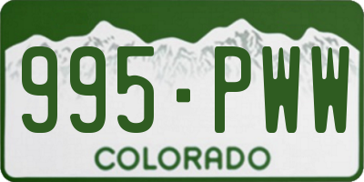 CO license plate 995PWW