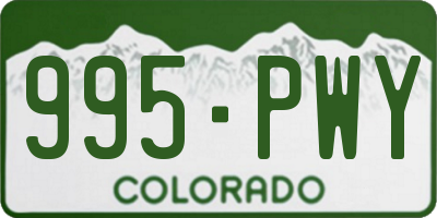 CO license plate 995PWY