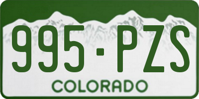 CO license plate 995PZS
