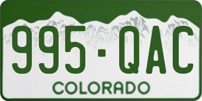CO license plate 995QAC