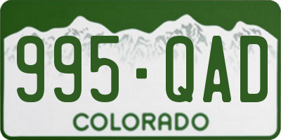 CO license plate 995QAD